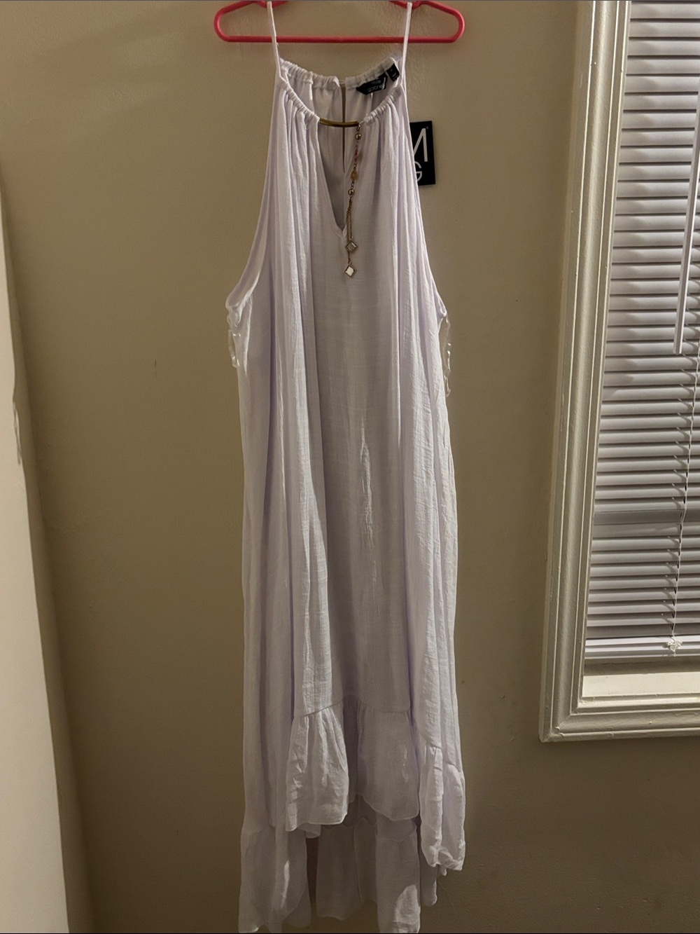 Mlle Gabrielle Light Lavender High-Low Halter Maxi Dress